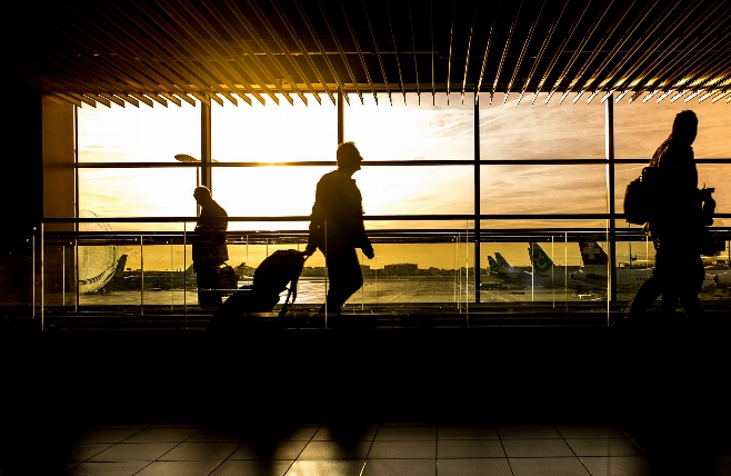 Luchthaven - Aankomst zonsondergang
