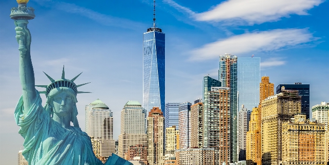 New York - Vrijheidsbeeld skyline