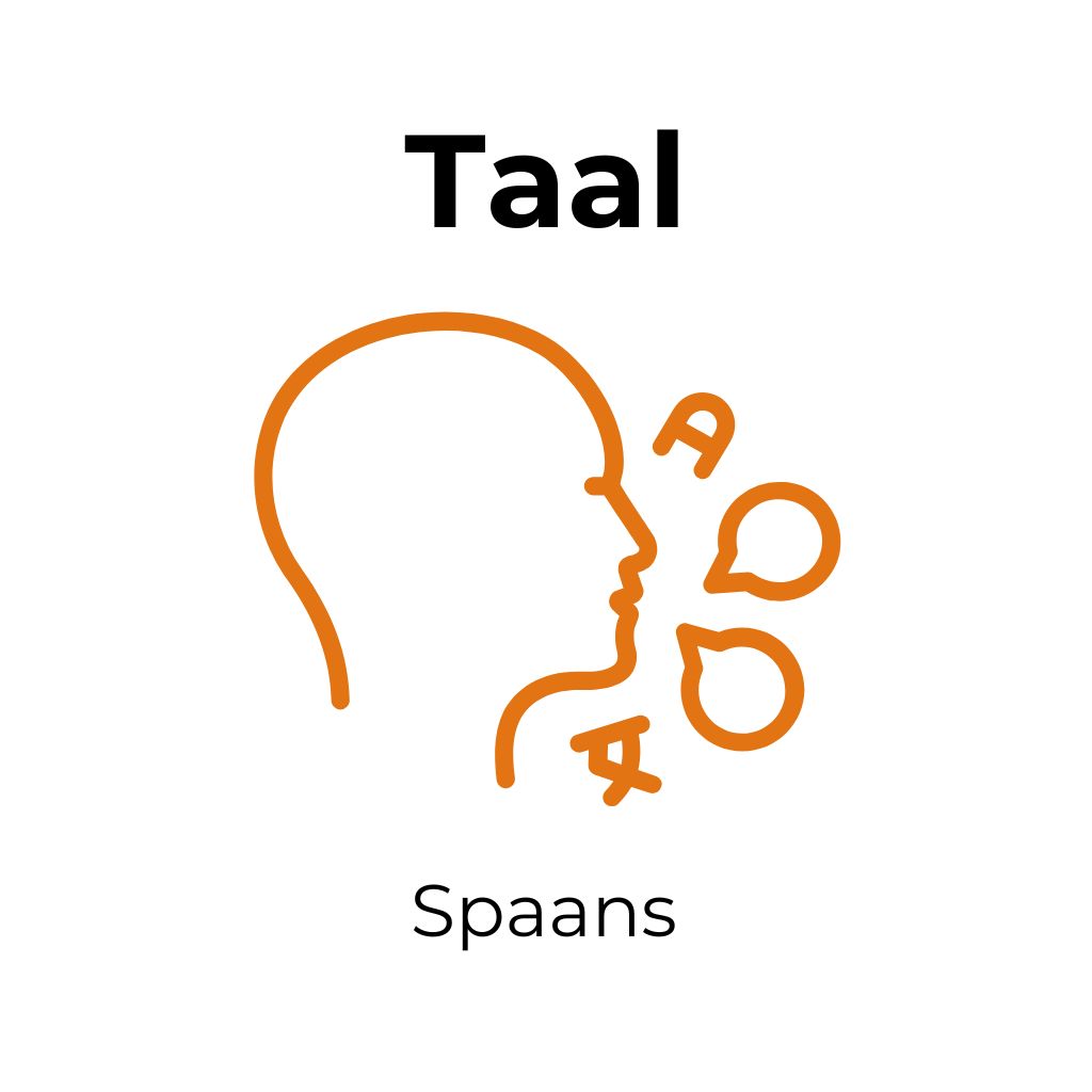 Infographic met pratend hoofd-pictogram die aangeeft dat Spaans de officiële taal in Mexico is.